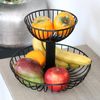 Obst Etagere, Obstschale, Drahtkorb rund, Ø ca. 18 und 30 cm, schwarz matt Bild 2