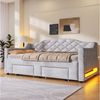 Flieks Daybett, Polsterbett Tagesbett 90/180x200 cm mit Schubladen und LED-Beleuchtung Bild 3
