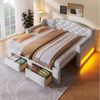 Flieks Daybett, Polsterbett Tagesbett 90/180x200 cm mit Schubladen und LED-Beleuchtung Bild 2