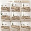 Flieks 4-Sitzer Modulares Sofa mit Hocker, Cloud Sofa Cord rahmenlos, Lounge Sofa bodennah, mit breiten Armlehnen, Beige Bild 5