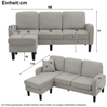 Modulares Ecksofa H 77 x T 118 x B 166 cm mit Chaiselongue links/rechts, 3-Sitzer, grau Bild 5