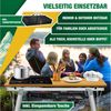 KESSER® Campingtisch faltbar Klapptisch mit Aluminiumrahmen Aufrollbare Tischplatte Falttisch klappbar inkl. Tragetasche mit Trageband & Netztasche, Holz-Optik Braun / Silber, 90 cm Bild 2