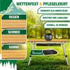 KESSER® Campingtisch faltbar Klapptisch mit Aluminiumrahmen Aufrollbare Tischplatte Falttisch klappbar inkl. Tragetasche mit Trageband & Netztasche, Holz-Optik Braun / Silber, 90 cm Bild 3