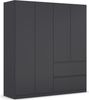 rauch Kleiderschrank, Drehtürenschrank COSTA, 4-türig, push-to-open, Grau metallic, 181 x 197 x 54 cm Bild 3