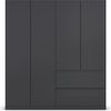 rauch Kleiderschrank, Drehtürenschrank COSTA, 4-türig, push-to-open, Grau metallic, 181 x 197 x 54 cm Bild 2