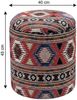 Sitzhocker mit Stauraum aus Stoff 40cm Mehrfarbig Rund - Design Boho Stoffhocker mit abnehmbarem Deckel - Ethno Polsterhocker Schminktisch Hocker - Beistellhocker für Wohnzimmer Handmade Bild 4
