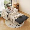 2-Sitzer-Schlafsofa aus Cord mit USB-Anschluss, Ausziehfunktion, 134x82/223x84 cm, Beige Bild 2