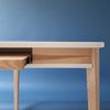 Ragaba Eckschreibtisch mit Tastaturauszug, MDF & Massives Eschenholz, 114x61 cm, Weiß Bild 5