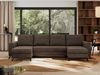 U-förmige Ecksofa, XXL Universalecke mit losen Kissen zum Wohnzimmer, Bettkästen und Schlaffunktion, schwarze Metallbeine - AXEL U - Braun Velours Bild 4
