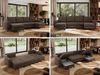 U-förmige Ecksofa, XXL Universalecke mit losen Kissen zum Wohnzimmer, Bettkästen und Schlaffunktion, schwarze Metallbeine - AXEL U - Braun Velours Bild 2