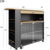 Merax Ausziehbarer Bartisch mit Stauraum, Moderner Beweglicher Bar Table, Teleskopischer Bartisch mit LED, Stehtisch Bistrotisch Hochtisch Kücheninsel Bistro Table, Großer Stauraum, Schwaz(138-204×39×105cm) Bild 4