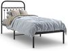 vidaXL Bettgestell mit Kopfteil Metall Schwarz 75x190 cm 376590 Bild 2