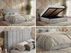 Polsterbett TENARDO CLASSIC mit Stauraum, Lattenrost, Bett mit Gasdruckfedern, Schlafzimmerbett - 200 x 200 cm - Hellgrau Velvet Bild 2