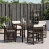 vidaXL Gartenstühle mit Kissen 4 Stk. Braun Poly Rattan 365037 Bild 3