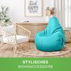 Green Bean® Sitzsack mit Rückenlehne, 230L Füllung waschbar, Polyester-PVC-Stoff aquamarin, 80 x 70 x 90 cm Bild 2