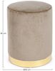 Pouf Lucilla in Samt-Optik, Taupe, 35 x 35 x 40 cm Bild 2