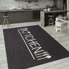 KADIMA DESIGN Teppich Schriftzug Wohnzimmer schmutzabweisend Teppich Kurzflor, Läufer, Höhe: 4 mm, 100% Polypropylen,Läufer, 60x100, Anthrazit Bild 3