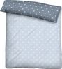 biberna Mako-Satin Bettbezug Mix & Match 0636046 STERNE 1x 200x200 cm, taupe, blau, 1x 155x220 cm Bild 1
