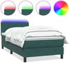 vidaXL Boxspringbett mit Matratze & LED Dunkelgrün 80x220 cm Samt 3316908 Bild 2