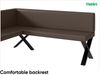 MEBLINI Eckbank für Esszimmer mit ausziehbarem Tisch - Küchenbank - Essecke - Sitzecke Küche - TONI - X-Beine 128x168x87cm Links - Braun Kunstleder/M Weiß-Schwarz Hochgl. Bild 5
