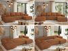 U-förmiges Ecksofa mit Schlaffunktion, Bettkasten und losen Kissen, zwei Armlehnen - TRENTINO U - Orange Stoff Bild 2