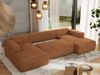 U-förmiges Ecksofa mit Schlaffunktion, Bettkasten und losen Kissen, zwei Armlehnen - TRENTINO U - Orange Stoff Bild 4