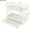 Etagenbett 90×200 cm mit Ausziehbett, Treppe und hohem Rausfallschutz, Weiß, ohne Matratze Bild 5