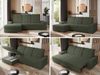 L-förmige Ecksofa mit gesteppter Sitzfläche und Rückenlehne, verstellbare Rückenkissen, Schlaffunktion und Bettkasten - MADRITO - Grün Boucle - linke Seite Bild 2