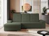 L-förmige Ecksofa mit gesteppter Sitzfläche und Rückenlehne, verstellbare Rückenkissen, Schlaffunktion und Bettkasten - MADRITO - Grün Boucle - linke Seite Bild 3