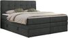 Boxspringbett mit Kopfteil und Topper, Polsterbett - LUKA-KING - 160x200cm - Dunkelgrau Stoff - H4 Bild 3