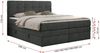 Boxspringbett mit Kopfteil und Topper, Polsterbett - LUKA-KING - 160x200cm - Dunkelgrau Stoff - H4 Bild 5