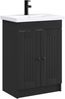 vidaXL Badezimmermöbel-Set Schwarz 56 x 37,5 x 81 cm Holzwerkstoff 3404185 Bild 2