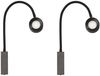 2er SET Akku Wandlampen Schwarz, abnehmbarer Leuchtenkopf, Breite 7,5cm Bild 2