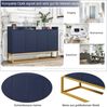 Sideboard, 120x30x80 cm, marineblaues Sideboard im minimalistischen Stil, 4-türig, grifflos Bild 4