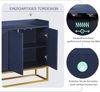 Sideboard, 120x30x80 cm, marineblaues Sideboard im minimalistischen Stil, 4-türig, grifflos Bild 5