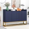 Sideboard, 120x30x80 cm, marineblaues Sideboard im minimalistischen Stil, 4-türig, grifflos Bild 2
