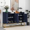 Sideboard, 120x30x80 cm, marineblaues Sideboard im minimalistischen Stil, 4-türig, grifflos Bild 3
