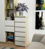 Milord FURNITURE Kommode mit 6 Schubladen 40 cm breit Holz Schrank B40xH109xT35 cm (Highboard Anrichte Schlafzimmer Wohnzimmer Flur Büro Organizer) Bild 2