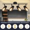 ZMH Deckenstrahler 4 Flammig Vintage Deckenleuchte - Deckenspots Schwarz Metall E27 Spot Deckenlampe Verstellbar 330°Strahler für Wohnzimmer Schlafzimmer Küche Kinderzimmer ohne Leuchtmittel Bild 4