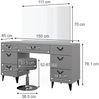 Schminktisch Anett Grau 150 cm mit Hocker Vicco Bild 3
