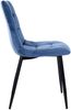 Esszimmerstuhl VOUL - Blau, Samt Gesteppter Polsterstuhl Küchenstuhl mit Bodenschonern Esszimmerstühle Stuhl Küche Bild 3
