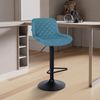 CLP Barhocker 2er Set, Barstuhl Kasson höhenverstellbar drehbar mit Rückenlehne,blau Stoff Bild 3