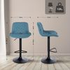 CLP Barhocker 2er Set, Barstuhl Kasson höhenverstellbar drehbar mit Rückenlehne,blau Stoff Bild 2
