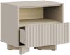 Selsey 'Distria' Nachttisch mit Schublade und geriffelter Front Kaschmirgrau / Eichenholzoptik, 50 cm Bild 4