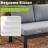 MeXo Gartenlounge-Set Outdoor Gartenmöbel Lounge-Set für 6-8 Personen, (Aluminium-Ecklounge, rechte Ecke, 5-tlg, wetterfest & pflegeleicht), großer Esstisch 130×80 cm, bis 140 kg belastbar je Sitz Bild 2