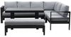 MeXo Gartenlounge-Set Outdoor Gartenmöbel Lounge-Set für 6-8 Personen, (Aluminium-Ecklounge, rechte Ecke, 5-tlg, wetterfest & pflegeleicht), großer Esstisch 130×80 cm, bis 140 kg belastbar je Sitz Bild 4