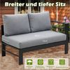 MeXo Gartenlounge-Set Outdoor Gartenmöbel Lounge-Set für 6-8 Personen, (Aluminium-Ecklounge, rechte Ecke, 5-tlg, wetterfest & pflegeleicht), großer Esstisch 130×80 cm, bis 140 kg belastbar je Sitz Bild 3