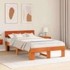 vidaXL Bettrahmen Wachsbraun 140 x 190 cm Massives Kiefernholz 872574 Bild 3