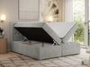 Boxspringbett, Modern Bett mit Multipocket-Matratze und zwei Bettkästen - JASIR - 140 x 200 cm - Hellgrau Stoff - H3 Bild 2