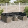vidaXL Sofa Set mit Kissen 10 pcs Grau Poly Rattan 3346889 Bild 3